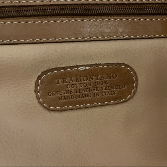 Tramontano Napoli Italian Leather Large Roller Duffel Bag Brown/Tan - Picture 12 of 16